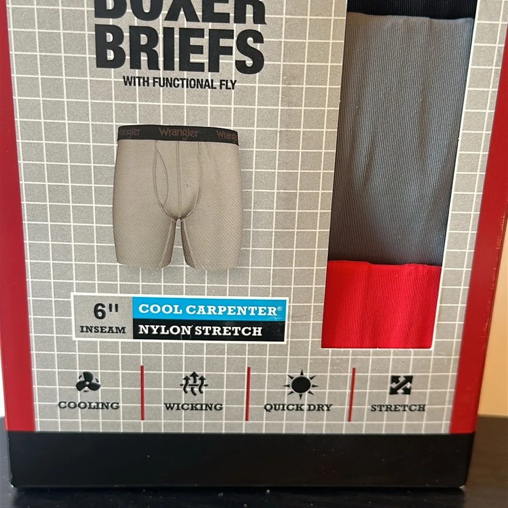 Wrangler Men's Cooling Boxer Briefs - Red, Gray, and Black set (3) size S